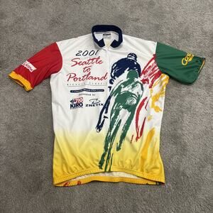 Vomax Men's Large Club Cycling Jersey Seattle To Portland 2001 Short Sleeve